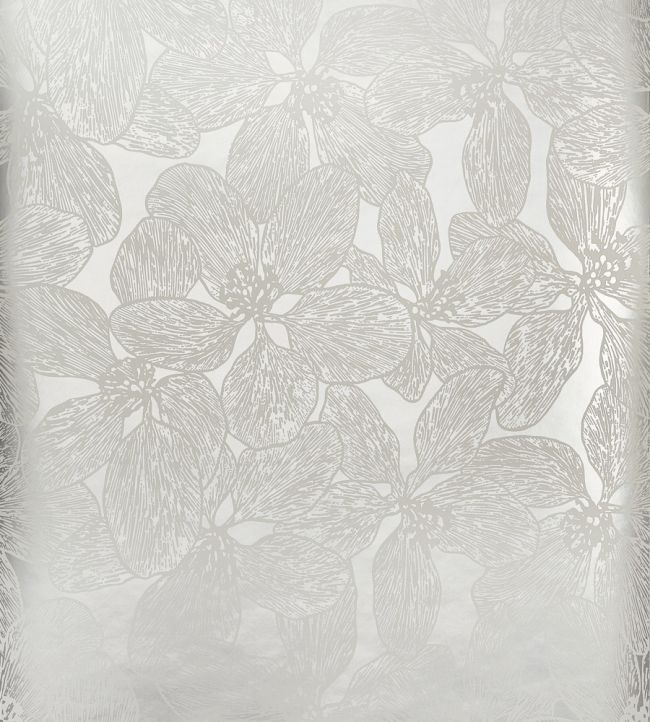Island Orchid Wallpaper by Thibaut Metallic Silver