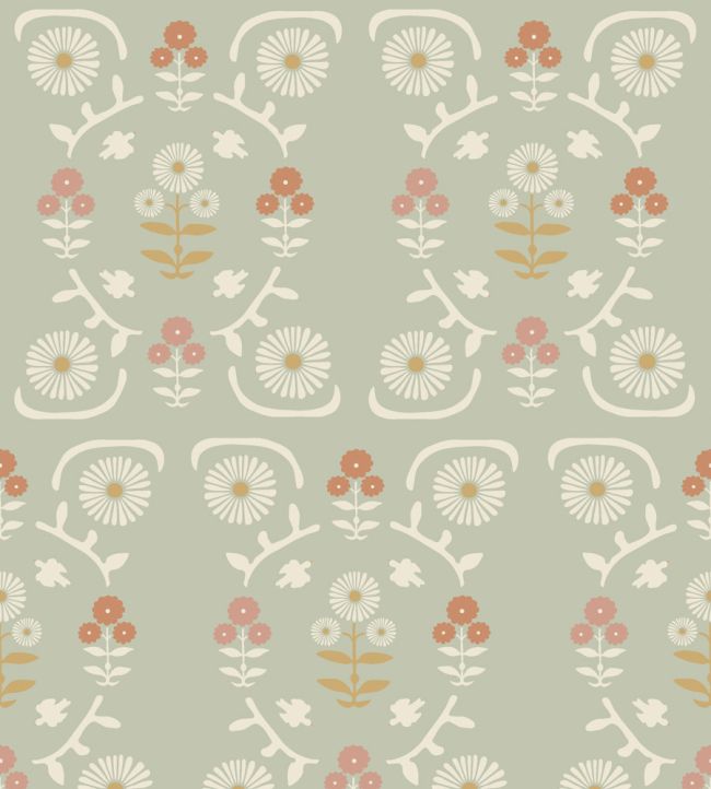 Isolde Wallpaper by Borastapeter Green