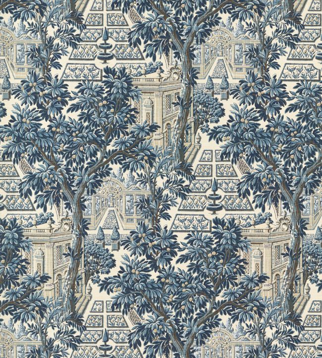 Italian Garden Wallpaper by Zoffany Indigo