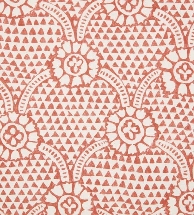 Ivan Fabric by Volga Linen Terracotta/Oyster