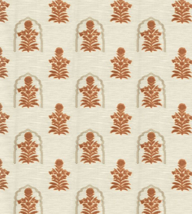 Jaipur Flower Fabric by JORO J2-Rust/Latte