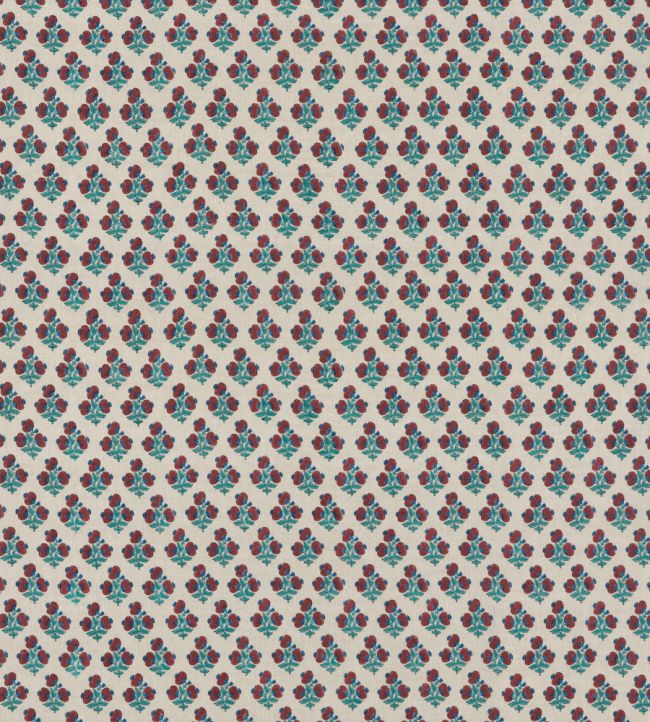Jaipur Poppy Fabric by GP & J Baker Red/Blue