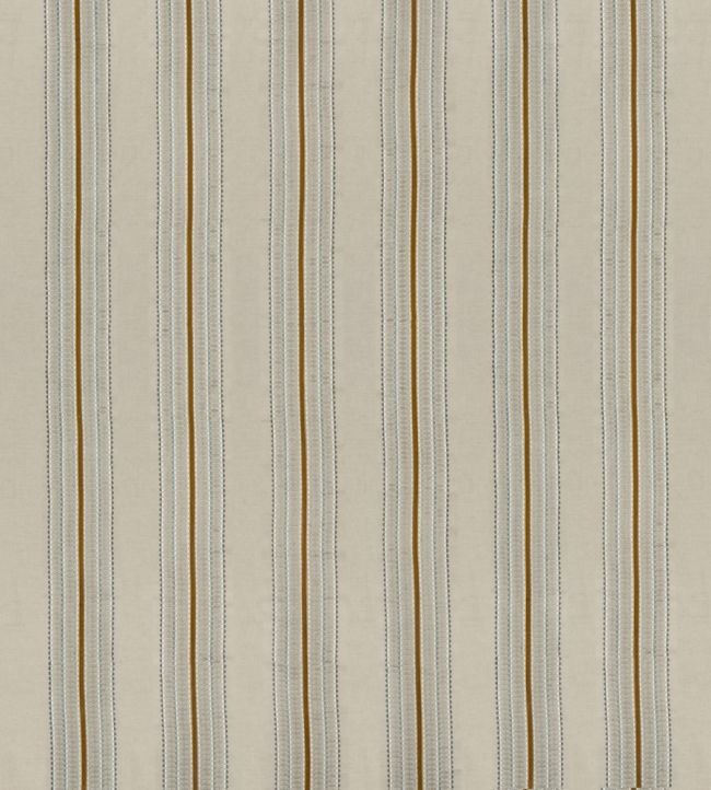 Ceylon Stripe Fabric by James Hare Natural / Ochre