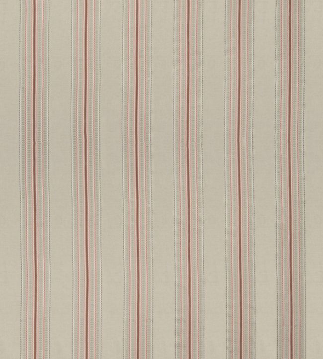 Ceylon Stripe Fabric by James Hare Natural / Dusky Rose