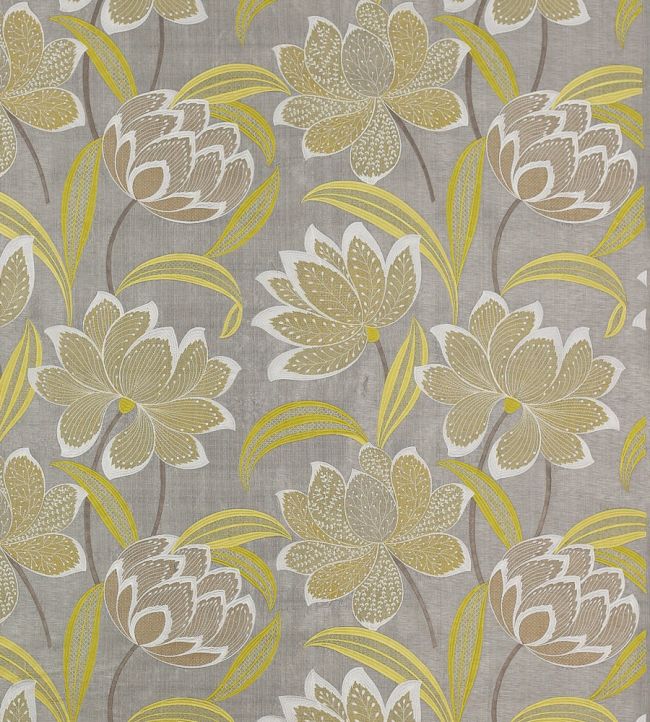 Zelda Fabric by Jane Churchill Silver/Yellow
