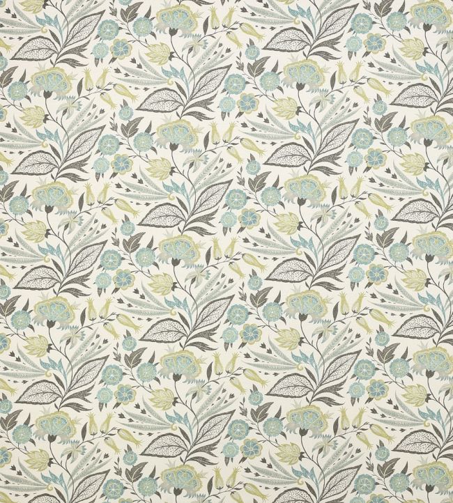 Amber Fabric by Jane Churchill Aqua/Lime