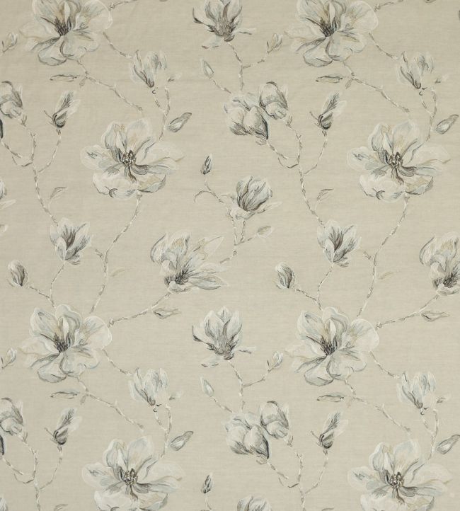 Lola Flower Fabric by Jane Churchill Linen/Aqua