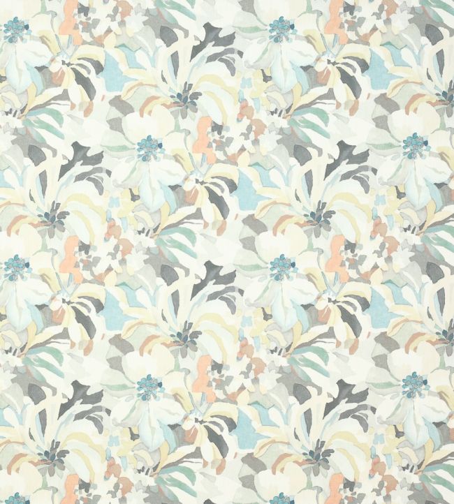Hot House Fabric by Jane Churchill Grey/Aqua