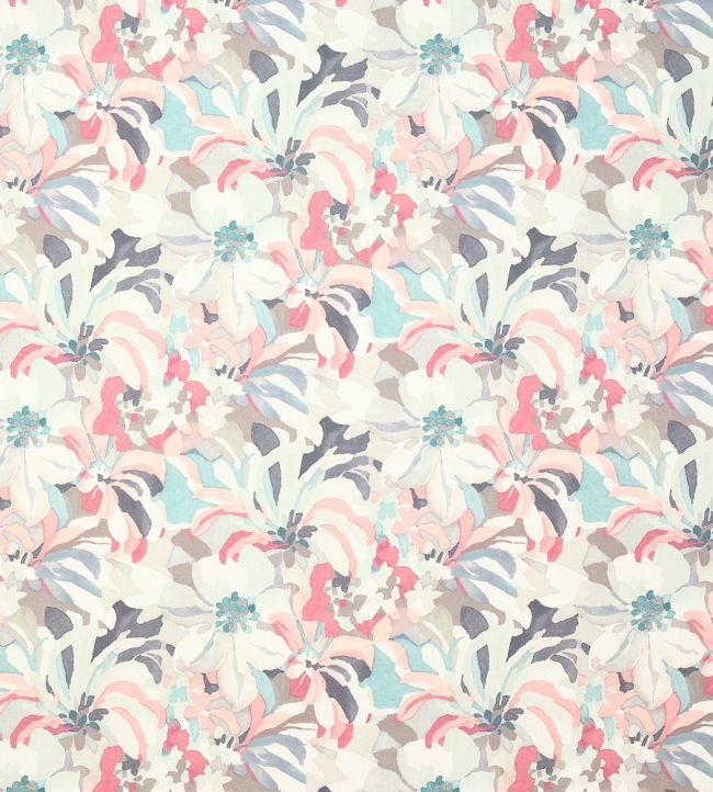 Hot House Fabric by Jane Churchill Pink/Teal