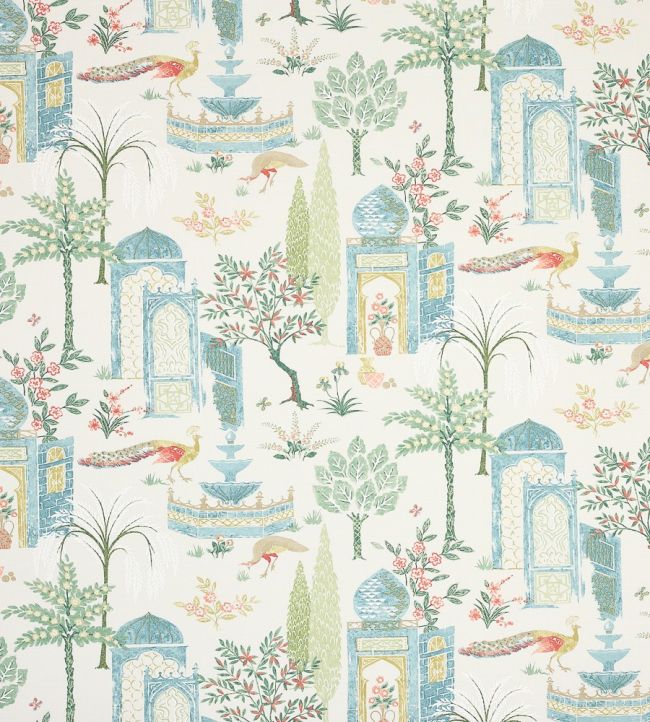 Persian Grove Fabric by Jane Churchill Teal/Aqua