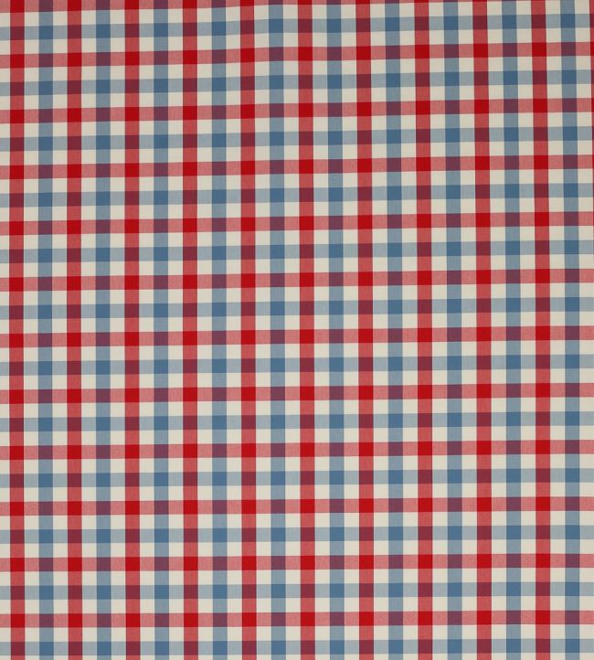 Kali Check Fabric by Jane Churchill Red/Blue