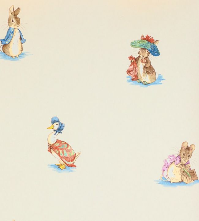 Beatrix Potter Wallpaper by Jane Churchill Cream/Multi