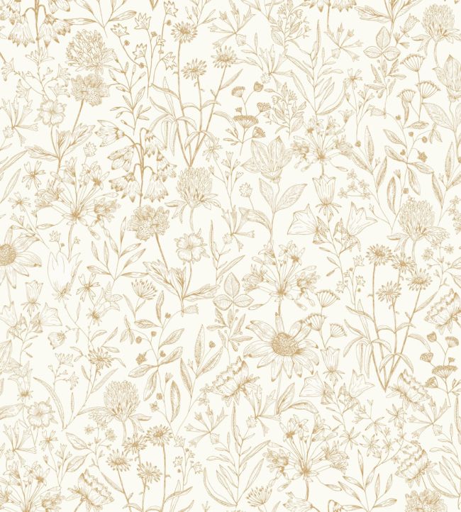 Jardin De Giverny Wallpaper by Caselio Blanc Or