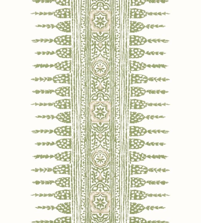 Javanese Stripe Wallpaper by Anna French Green/White
