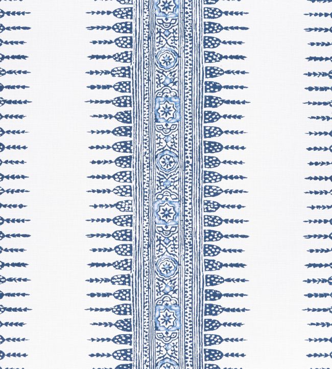 Javanese Stripe Fabric by Anna French Navy and White