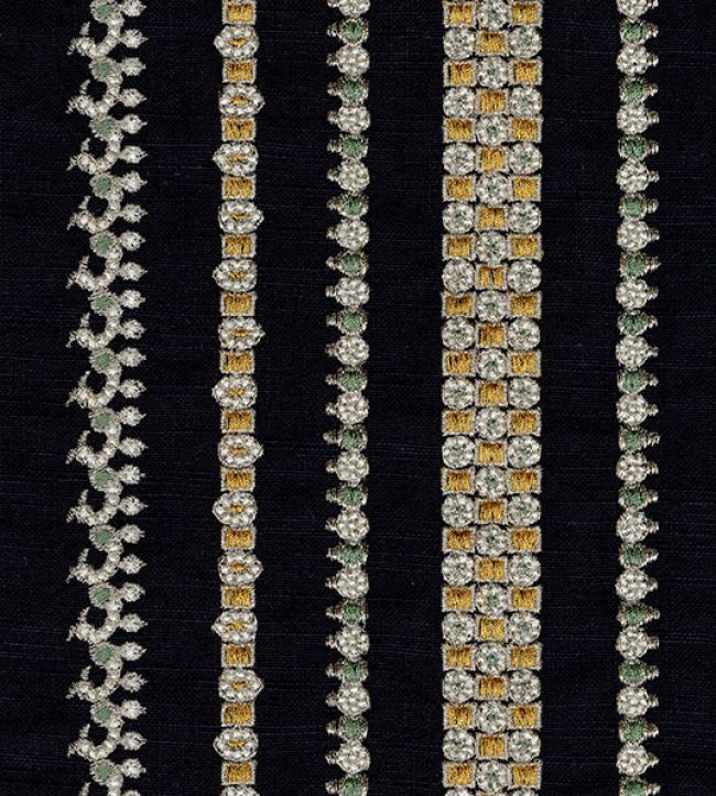 Jewel Stripe Fabric by JORO J3-Black/Emerald