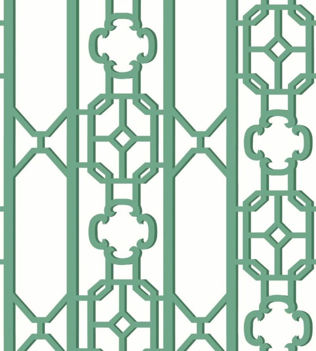Joanna Fret Wallpaper by Scalamandre Gazebo Green