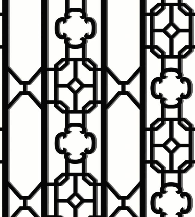 Joanna Fret Wallpaper by Scalamandre Onyx