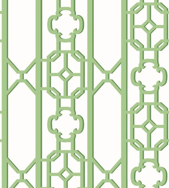 Joanna Fret Wallpaper by Scalamandre Pear