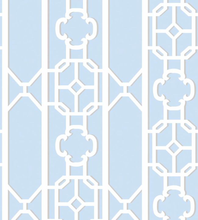 Joanna Fret Wallpaper by Scalamandre Powder Blue