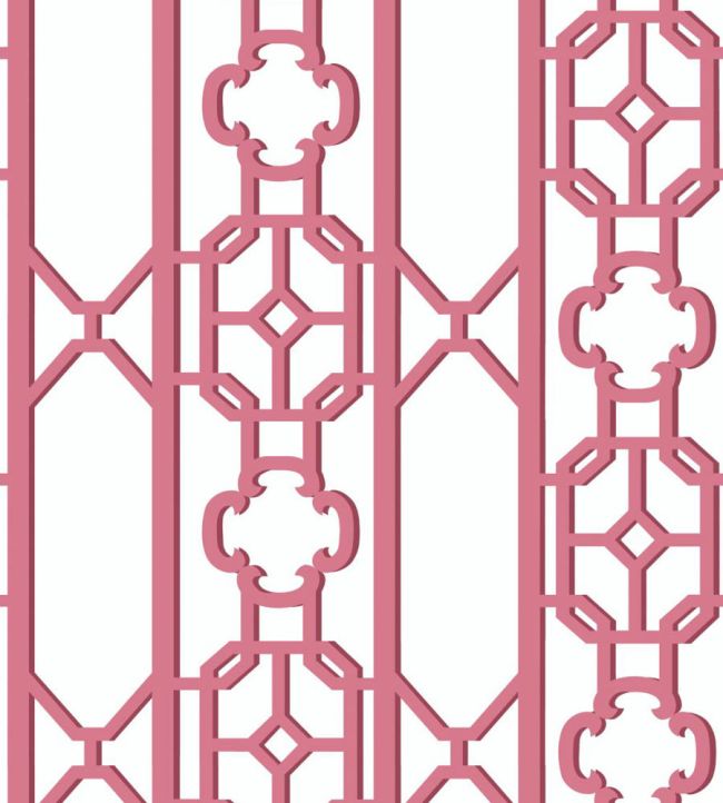 Joanna Fret Wallpaper by Scalamandre Raspberry