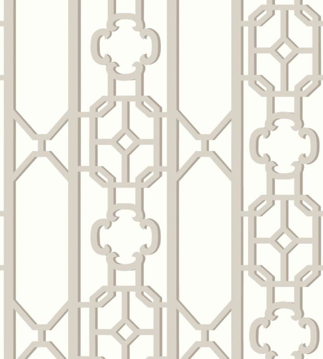 Joanna Fret Wallpaper by Scalamandre Taupe
