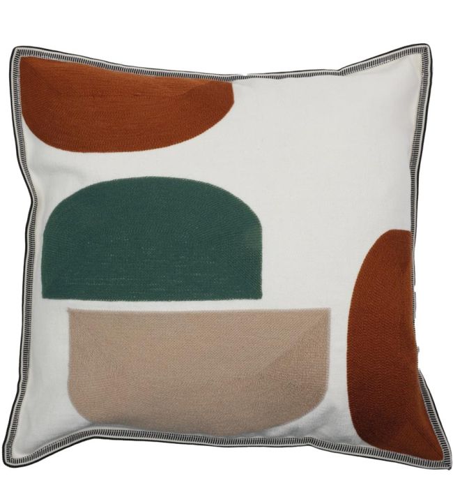 Jojoba Cushion 45 x 45cm by Maison Casamance Nacre Bleu Canard
