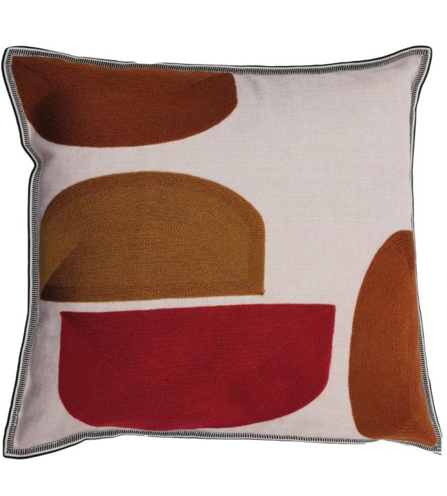 Jojoba Cushion 45 x 45cm by Maison Casamance Naturel Grenat