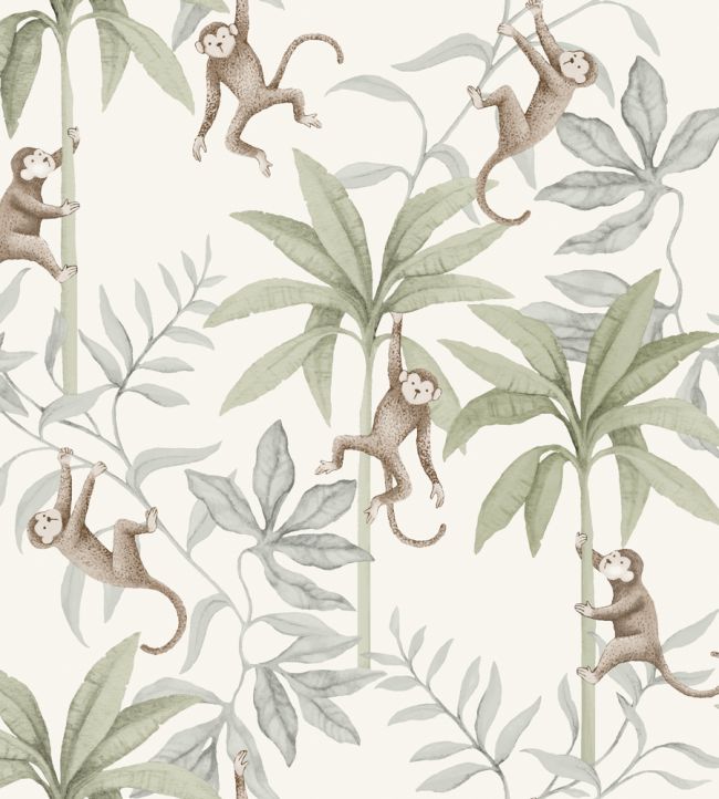 Jungle Friends Wallpaper by Borastapeter Ecru