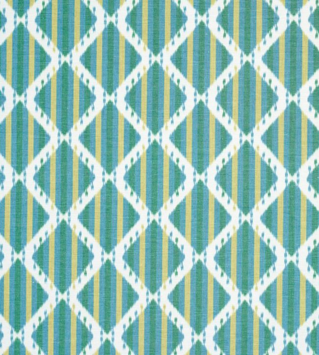 Kai Striped Ikat Fabric by Schumacher Green