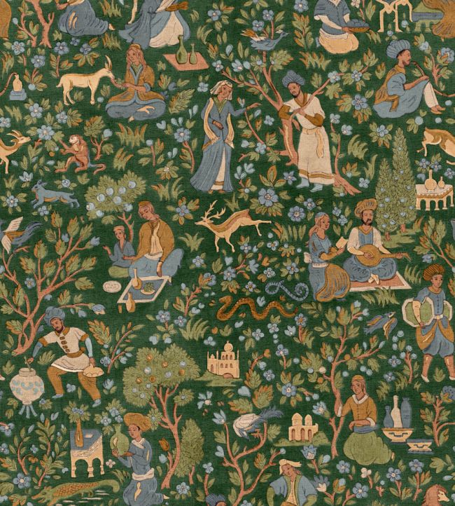 Kalamkari Wallpaper by Coordonne Pistachio