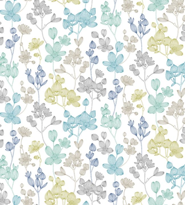 Kalina Wallpaper by Ohpopsi Pretty Blue