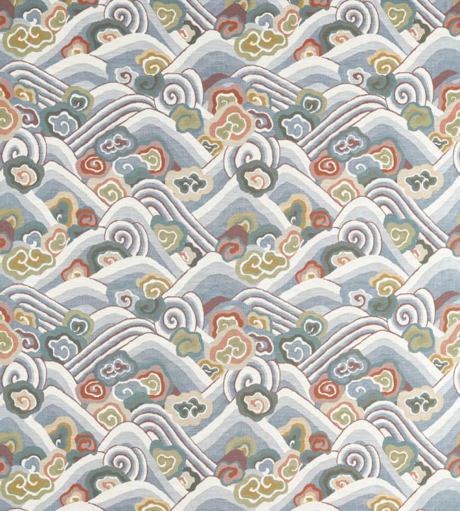 Kanagawa Fabric by Harlequin Terracotta/Azul
