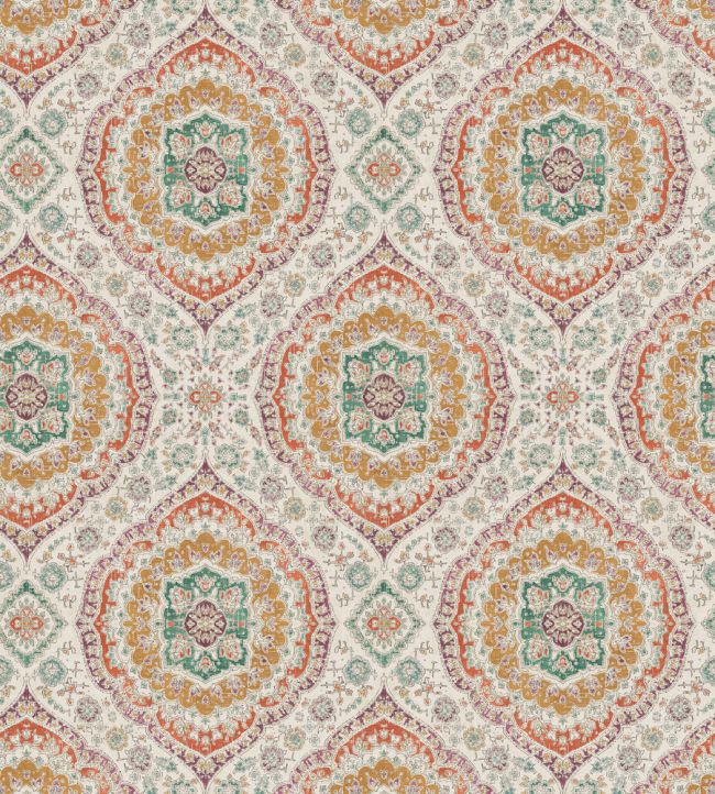 Karabali Wallpaper by Nina Campbell Jade/Amethyst/Amber