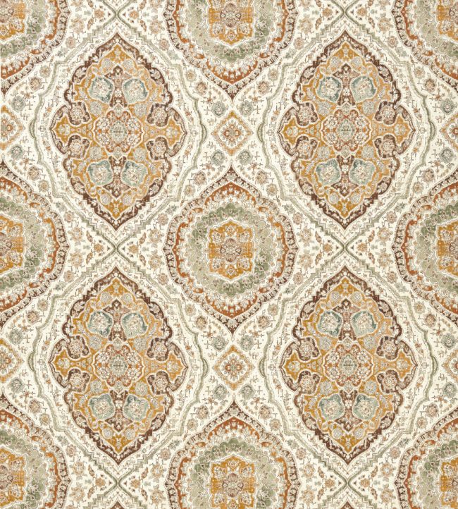 Karabali Fabric by Nina Campbell Ochre/Eucalyptus