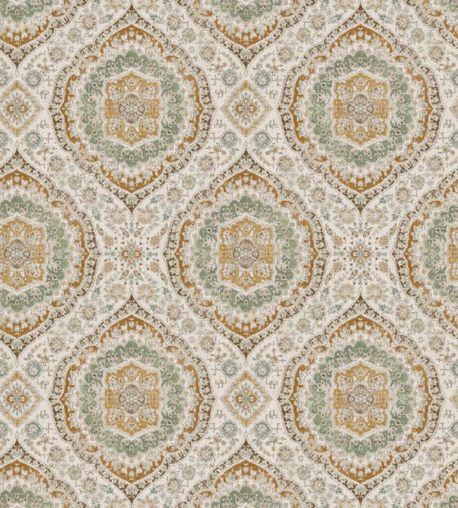 Karabali Wallpaper by Nina Campbell Ochre/Eucalyptus