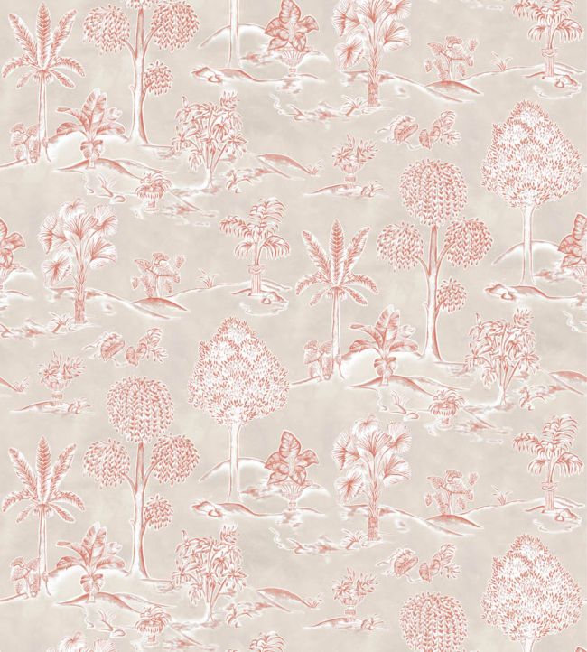 Karuna Wallpaper by Osborne & Little Taupe/Terracotta