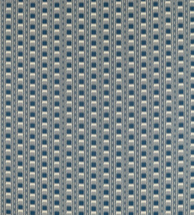 Kasuri Stripe Fabric by Zoffany Mazarine Blue