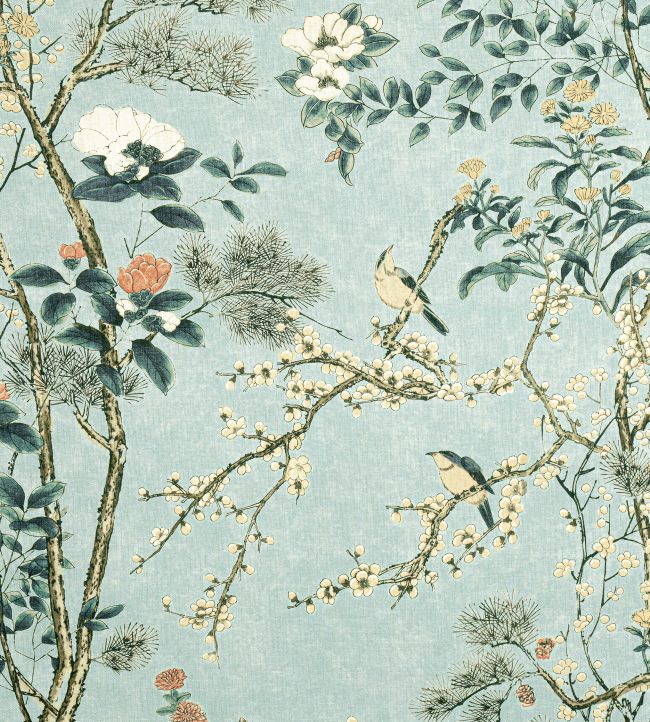 Katsura Fabric by Thibaut Mist