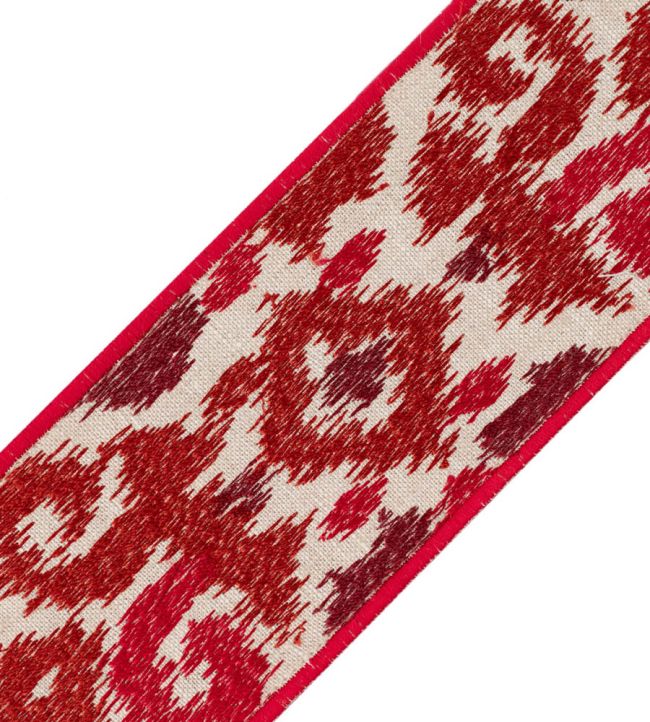 Kauai Embroidered Border Trimming by Samuel & Sons Crimson