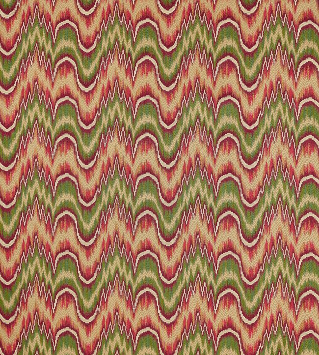 Kempshott Fabric by Zoffany Crimson/Evergreen