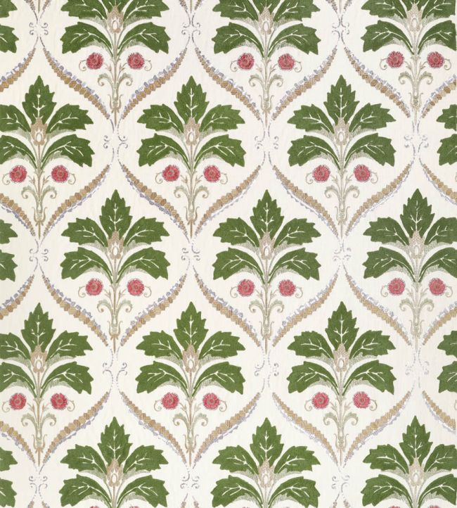 Kendall Damask Embroidery Fabric by Thibaut Olive