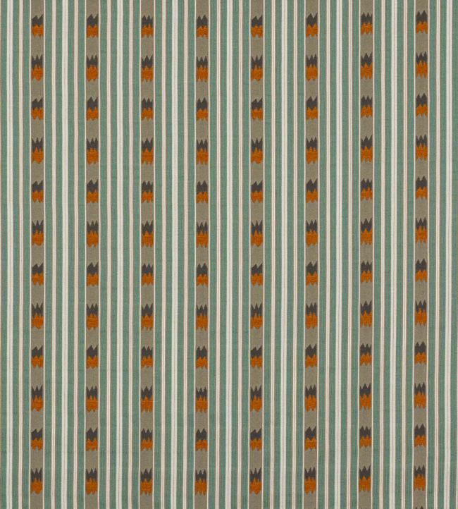 Kendra Stripe Fabric by Jane Churchill Aqua/Copper
