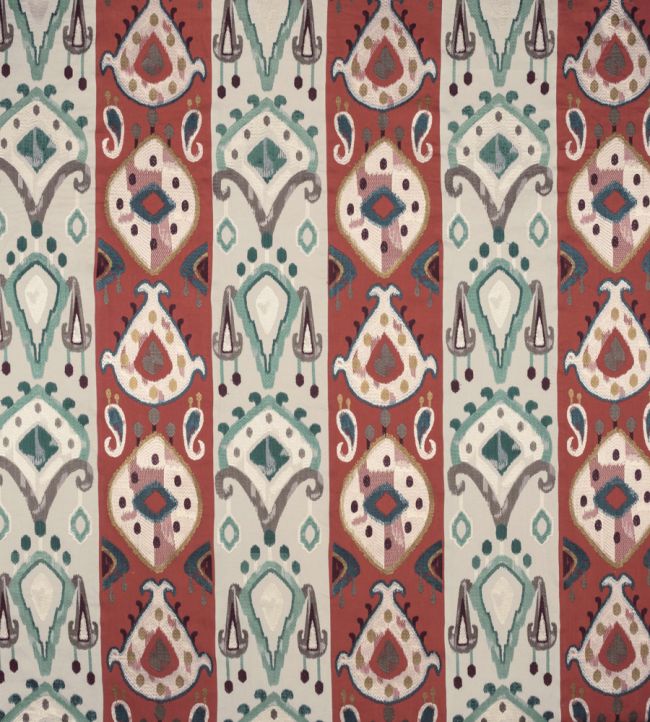 Khotan Fabric by Nina Campbell Red/Blue