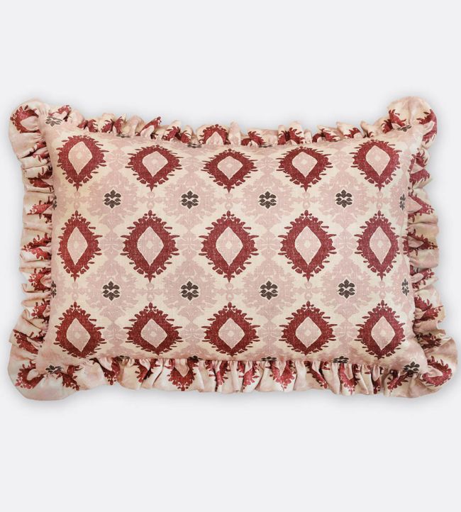 Kilim Frilled Pillow 16 x 24" by Barneby Gates Red/Pink