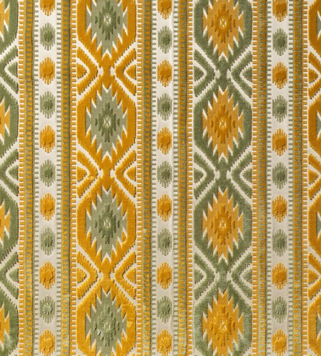 Kilim Fabric by Marvic Honey/Celadon
