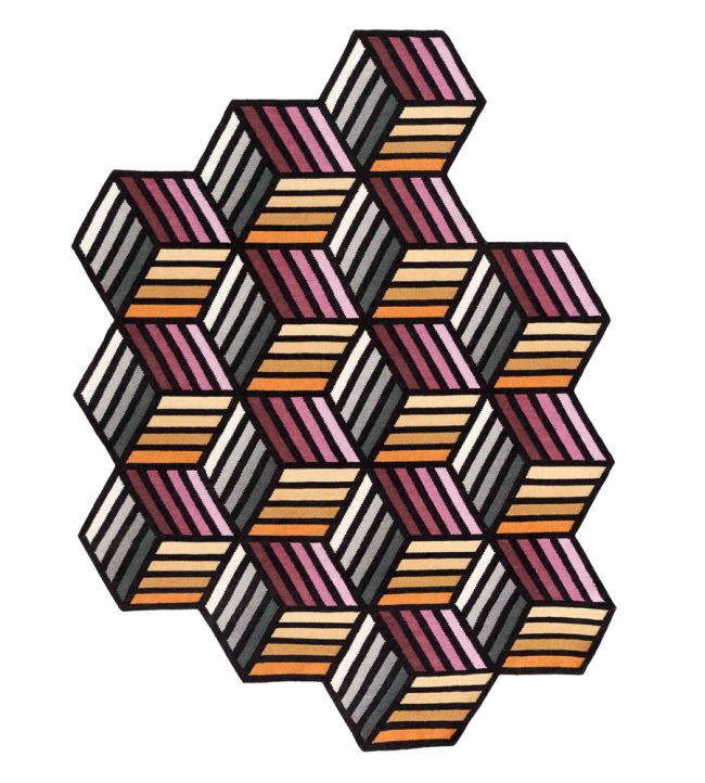 GAN Parquet Hexagon rug Orange 166986-US Orange