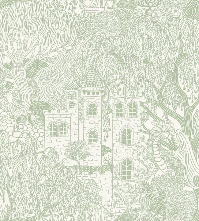 Kingdom of the Willow Wallpaper by Borastapeter Green