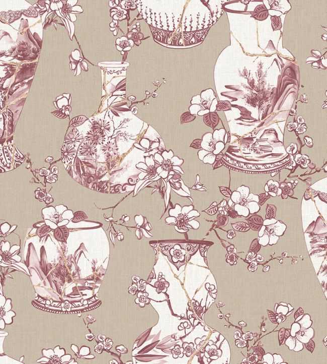 Kintsugi Pot Wallpaper by Jannelli&Volpi Pink