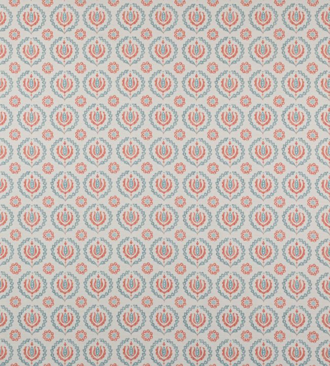 Kira Fabric by Jane Churchill Coral / Slate
